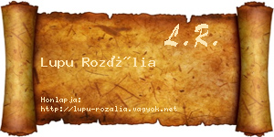 Lupu Rozália névjegykártya